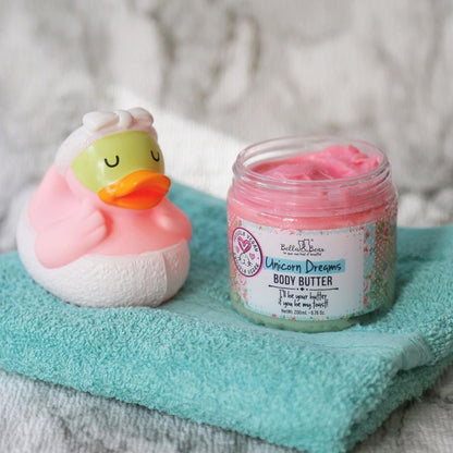 Whipped Body Butter for Women & Teens – Bella & Bear Unicorn Dreams – Hydrating & Moisturizing Cream – Vegan, Cruelty-Free – Mango, Pineapple & Vanilla Avelisse