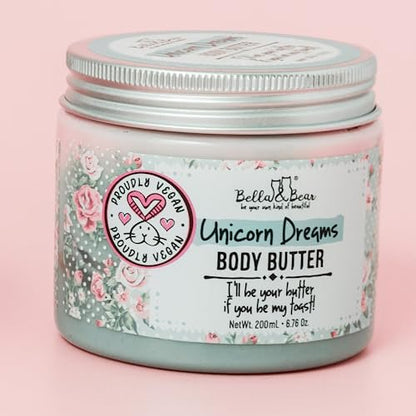 Whipped Body Butter for Women & Teens – Bella & Bear Unicorn Dreams – Hydrating & Moisturizing Cream – Vegan, Cruelty-Free – Mango, Pineapple & Vanilla Avelisse