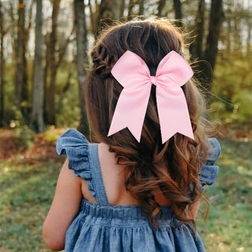 12-Pcs 5-Inch Large Grosgrain Ribbon Cheer Bows with Alligator Hair Clips - Stylish Hair Accessories for Little Girls, Teens, and Cheerleaders - görsel 10