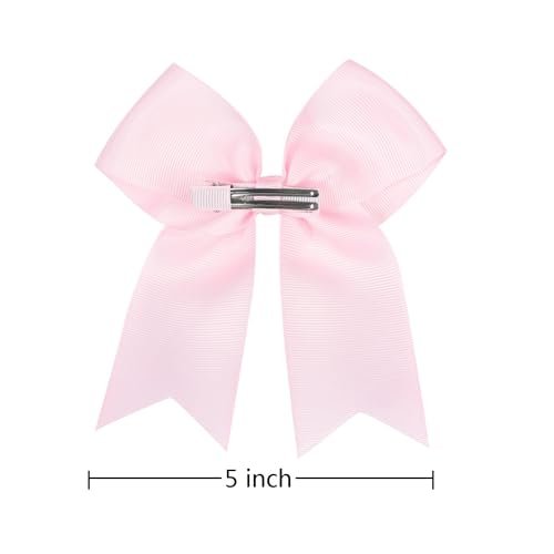 12-Pcs 5-Inch Large Grosgrain Ribbon Cheer Bows with Alligator Hair Clips - Stylish Hair Accessories for Little Girls, Teens, and Cheerleaders - görsel 8