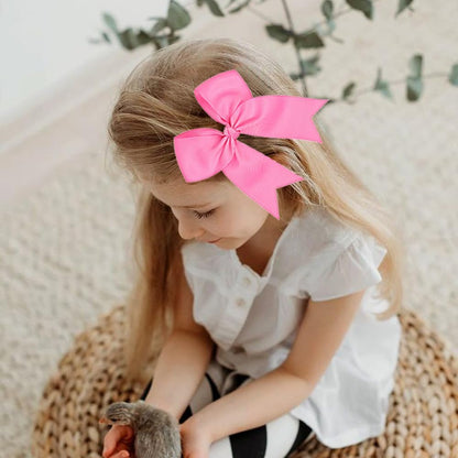 12-Pcs 5-Inch Large Grosgrain Ribbon Cheer Bows with Alligator Hair Clips - Stylish Hair Accessories for Little Girls, Teens, and Cheerleaders