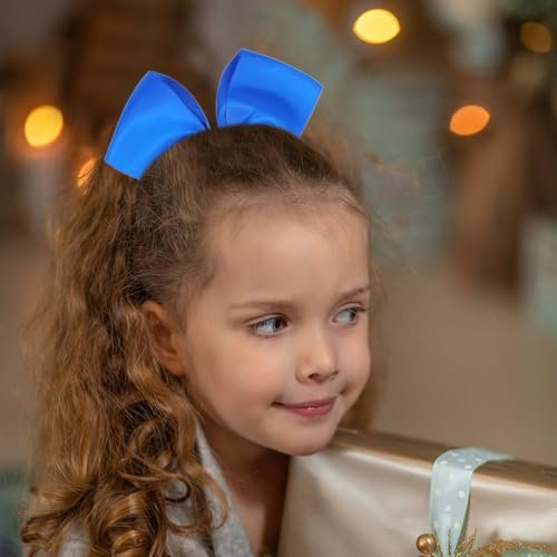 12-Pcs 5-Inch Large Grosgrain Ribbon Cheer Bows with Alligator Hair Clips - Stylish Hair Accessories for Little Girls, Teens, and Cheerleaders - görsel 12
