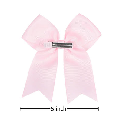12-Pcs 5-Inch Large Grosgrain Ribbon Cheer Bows with Alligator Hair Clips - Stylish Hair Accessories for Little Girls, Teens, and Cheerleaders