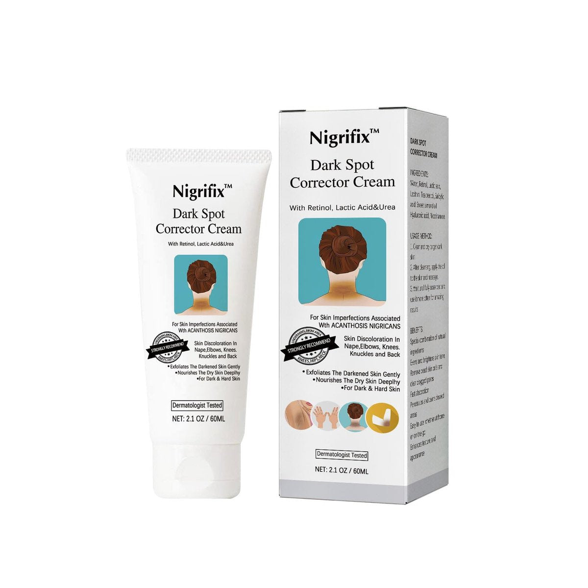 Nigrifix Acanthosis Nigricans Therapy Cream – Dark Spot Remover for Body, Underarm, Neck, Armpit, Knees, Elbows, Private Areas – Upgraded Formula, 2.1 Fl Oz Avelisse
