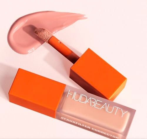 HUDA BEAUTY #FAUXFILTER Under Eye Color Corrector – Peach (Light Pinky Orange) for Light to Medium Skin Tones, with Vitamin C & Niacinamide Avelisse