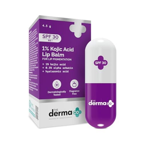 The Derma Co 1% Kojic Acid Lip Balm with Alpha Arbutin & Hyaluronic Acid – Treats Pigmentation, Moisturizes Lips, Off White, Travel Friendly, for Dark & Pigmented Lips, 4.5 g - görsel 2