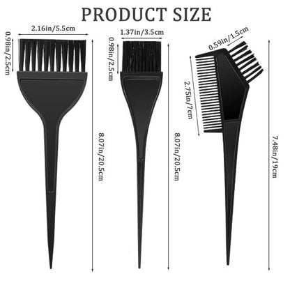3Pcs Professional Salon Hair Color Applicator Kit - Hair Tint Dyeing Brush Set for Coloring and Dyeing