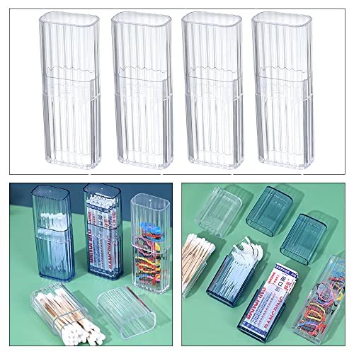 JIEDALIN 4 Pack Mini Travel Cotton Swab Case – Portable Transplastic PP Storage Box for Makeup Sponges, Cotton Swabs, Hair Ties, Floss & Cosmetics - görsel 6