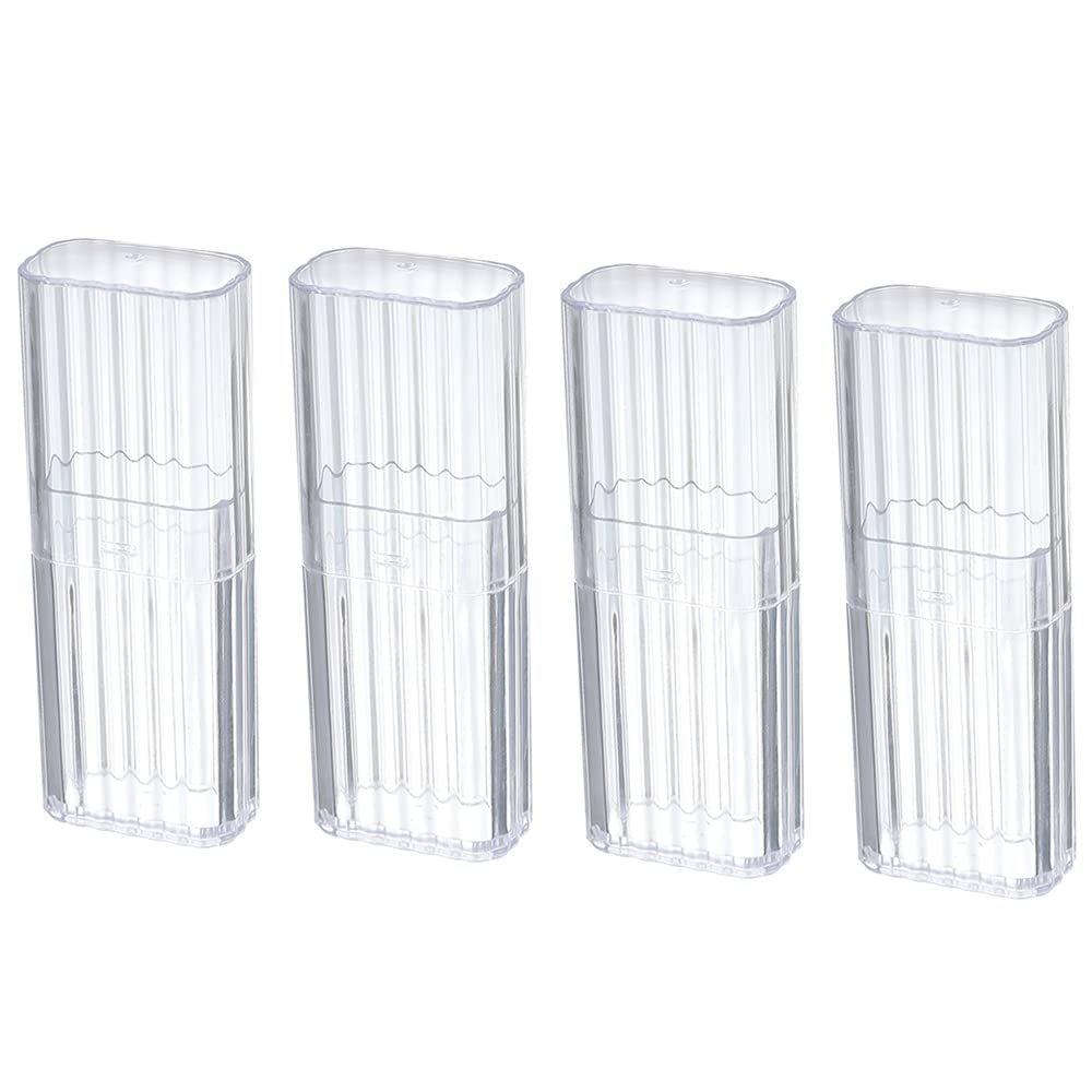 JIEDALIN 4 Pack Mini Travel Cotton Swab Case – Portable Transplastic PP Storage Box for Makeup Sponges, Cotton Swabs, Hair Ties, Floss & Cosmetics - görsel 1
