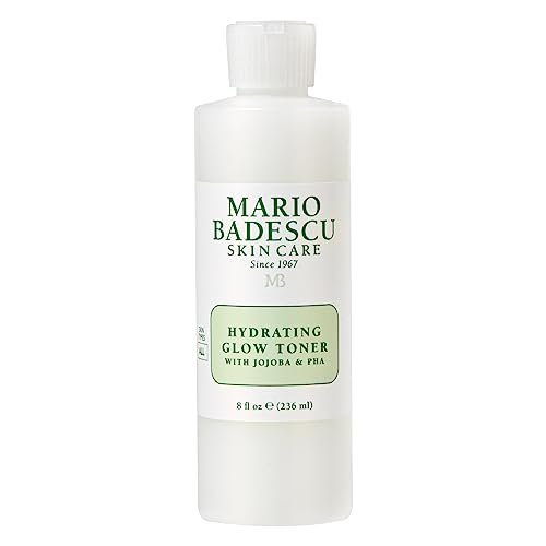 Mario Badescu Hydrating Glow Toner with Jojoba & PHA – Brightening & Rejuvenating Facial Toner for Luminous Skin, Cooling Sensation, 8 Fl Oz Avelisse
