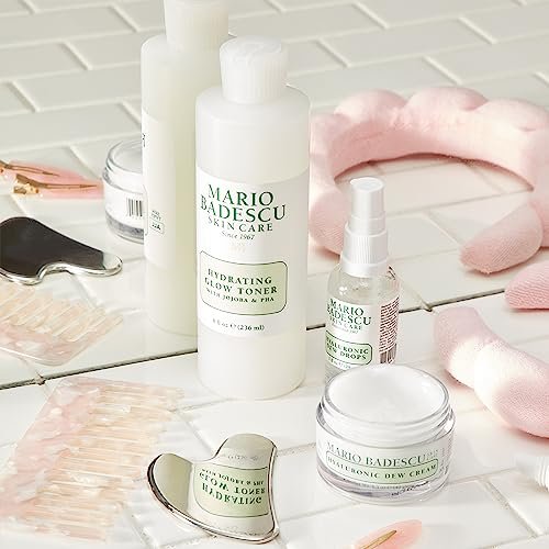 Mario Badescu Hydrating Glow Toner with Jojoba & PHA – Brightening & Rejuvenating Facial Toner for Luminous Skin, Cooling Sensation, 8 Fl Oz Avelisse