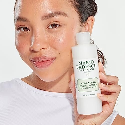 Mario Badescu Hydrating Glow Toner with Jojoba & PHA – Brightening & Rejuvenating Facial Toner for Luminous Skin, Cooling Sensation, 8 Fl Oz Avelisse
