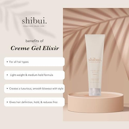 SHIBUI Creme Gel Elixir - Weightless Styling & Texture with Thermal Protection, Vegan & Sulfate-Free, 6 Fl Oz Avelisse
