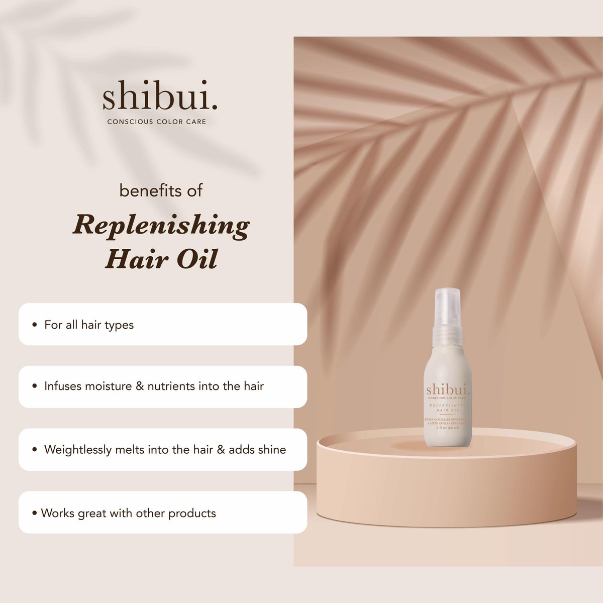 Shibui Replenishing Hair Oil – Moisturizing & Frizz Control, Vegan & Sulfate-Free, 2 Fl Oz Avelisse