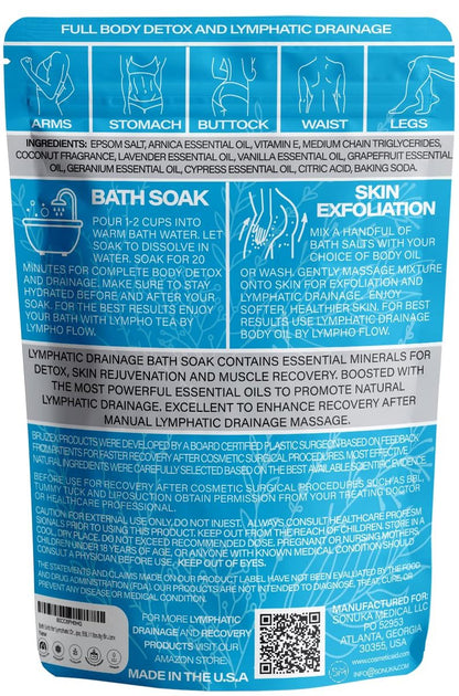 Bruizex Arnica Montana Bath Salts - Epsom Salt Soak for Lymphatic Drainage & Body Detox, Pain Relief & Post Surgery Recovery, 1 Lb Avelisse