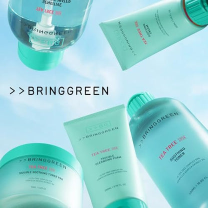 BRING GREEN Tea Tree Cica Trouble Cleansing Foam - Mild Cleanser for Exfoliation, Blackheads, Whiteheads, Sensitive Skin (10.1 Fl Oz, 300ml) Avelisse