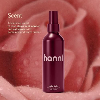 HANNI Water Balm Hydrating Body Mist - Moisturizer Spray with Hyaluronic Acid for All Skin Types, Lotion Replacement, 200 mL / 6.76 fl oz Avelisse