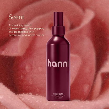 HANNI Water Balm Hydrating Body Mist - Moisturizer Spray with Hyaluronic Acid for All Skin Types, Lotion Replacement, 200 mL / 6.76 fl oz Avelisse
