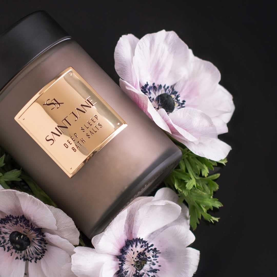 SAINT JANE Deep Sleep Bath Salts with Magnesium + Peptides | Luxury Floral-Infused Clean Skincare (12 oz) Avelisse