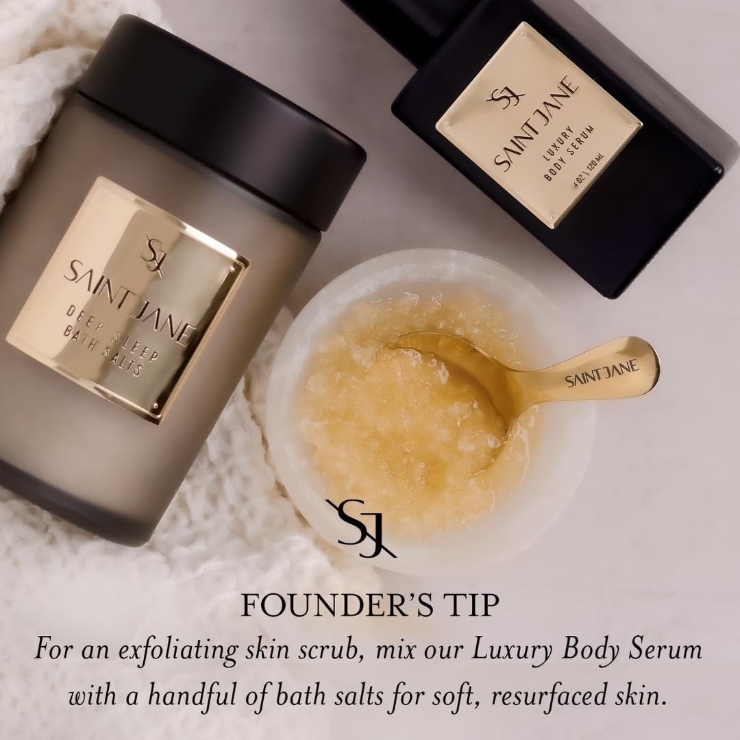 SAINT JANE Deep Sleep Bath Salts with Magnesium + Peptides | Luxury Floral-Infused Clean Skincare (12 oz) Avelisse