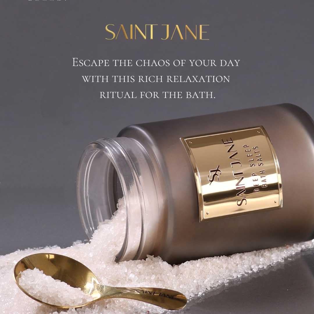 SAINT JANE Deep Sleep Bath Salts with Magnesium + Peptides | Luxury Floral-Infused Clean Skincare (12 oz) Avelisse