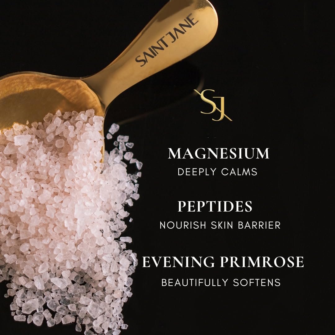 SAINT JANE Deep Sleep Bath Salts with Magnesium + Peptides | Luxury Floral-Infused Clean Skincare (12 oz) Avelisse