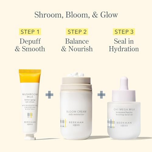Beekman 1802 Mushroom Goat Milk Eye Cream - Clinically Proven Anti-Aging Eye Treatment for Dark Circles & Fine Lines with Hexapeptide and Snow Mushrooms, Fragrance-Free, Cruelty-Free Avelisse