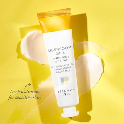 Beekman 1802 Mushroom Goat Milk Eye Cream - Clinically Proven Anti-Aging Eye Treatment for Dark Circles & Fine Lines with Hexapeptide and Snow Mushrooms, Fragrance-Free, Cruelty-Free Avelisse