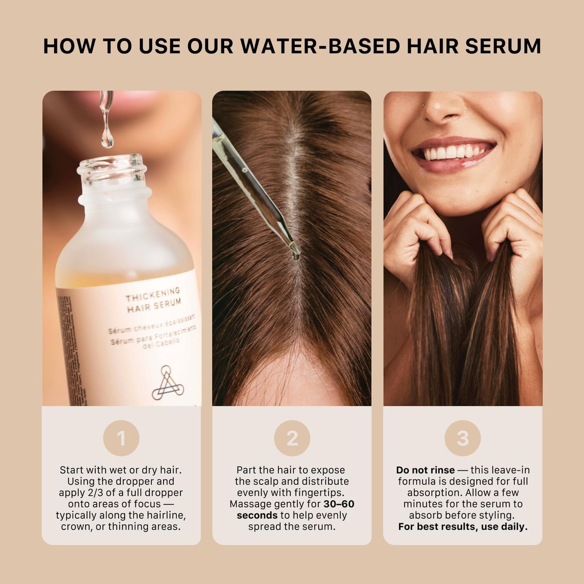 ACTIIV Thickening Hair Serum - Water Based | Supports Thicker, Fuller-Looking Hair, Lightweight Non-Greasy Formula for All Hair Types, 1.8 oz Avelisse