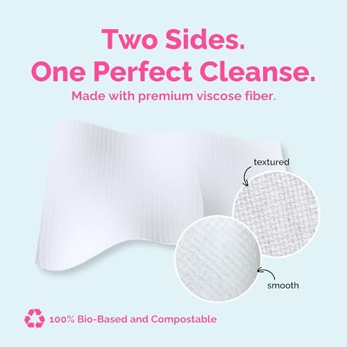 Elizabeth Mott Thank Me Later Disposable Face Towels – 100% Biobased Facial Washcloths for Cleansing, Makeup Removal & Skincare – Ultra-Soft, Lint-Free, Extra Absorbent for Sensitive Skin – 50 Count Avelisse