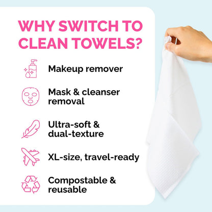 Elizabeth Mott Thank Me Later Disposable Face Towels – 100% Biobased Facial Washcloths for Cleansing, Makeup Removal & Skincare – Ultra-Soft, Lint-Free, Extra Absorbent for Sensitive Skin – 50 Count Avelisse