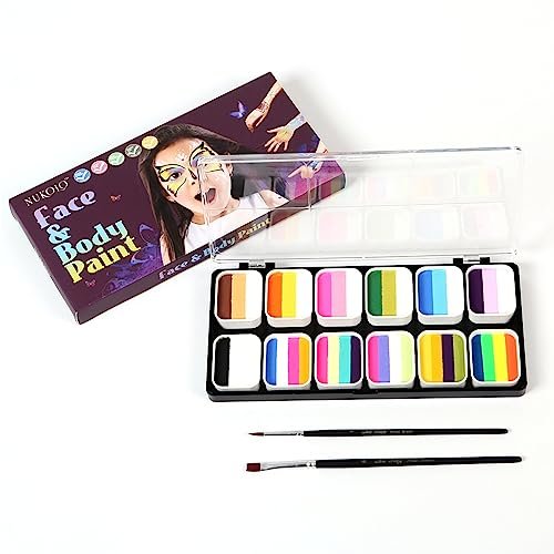 Vtrem Face Paint Kit for Adults – 35 Color Oil Palette & 3 Brushes Set, Washable Face Painting Pallet for Cosplay Clown Makeup, Masquerade - görsel 10