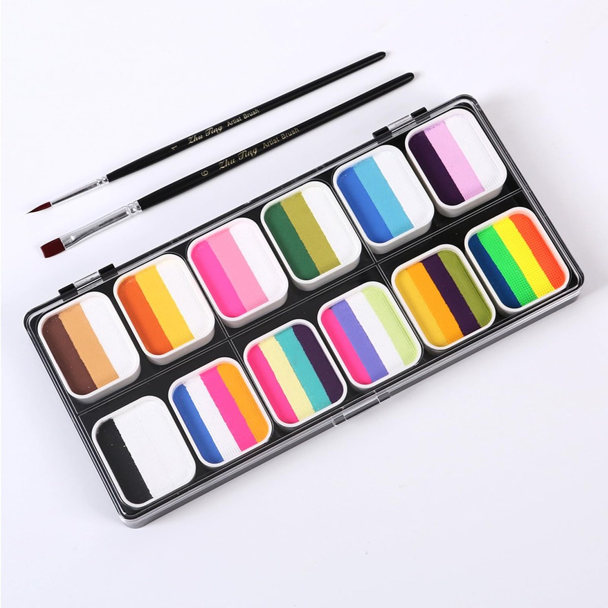 Vtrem Face Paint Kit for Adults – 35 Color Oil Palette & 3 Brushes Set, Washable Face Painting Pallet for Cosplay Clown Makeup, Masquerade - görsel 13