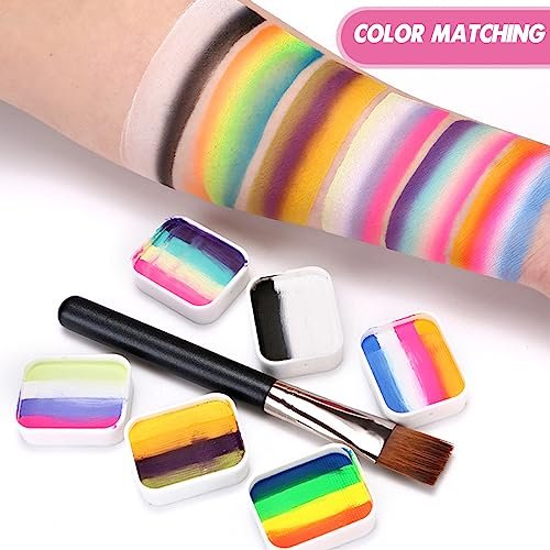 Vtrem Face Paint Kit for Adults – 35 Color Oil Palette & 3 Brushes Set, Washable Face Painting Pallet for Cosplay Clown Makeup, Masquerade - görsel 8