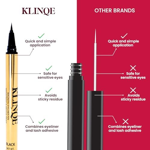 KLINQE Black Eyeliner Eyelash Glue Liner - Latex Free Magnetic Liner for Strip Lashes & Magnetic Eyelashes, Smudge Proof Strong Hold Avelisse