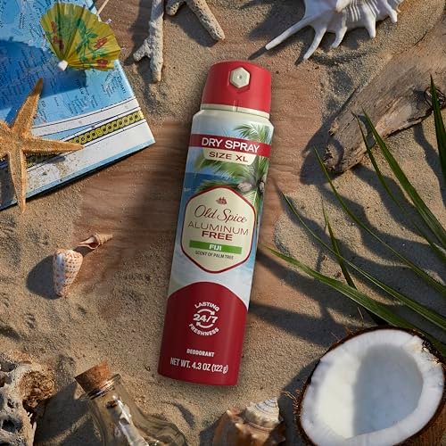 Old Spice Men's Aluminum Free Deodorant Dry Body Spray, Fiji Scent, 24/7 Odor Protection, 4.3 oz (Pack of 3) Avelisse