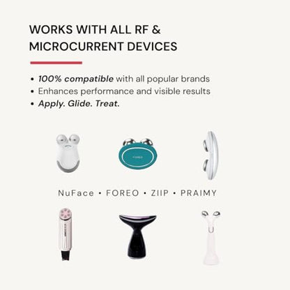 Glow Rose Premium Conductive Gel for Microcurrent & RF Devices - Leave-On, Non-Sticky Performance Skincare, 100 ml Avelisse