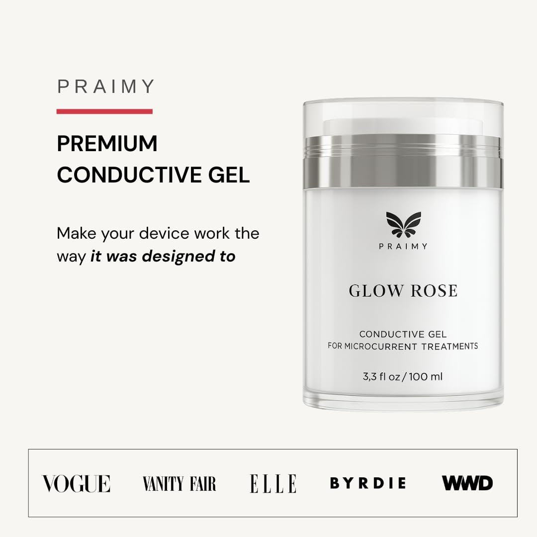 Glow Rose Premium Conductive Gel for Microcurrent & RF Devices - Leave-On, Non-Sticky Performance Skincare, 100 ml Avelisse