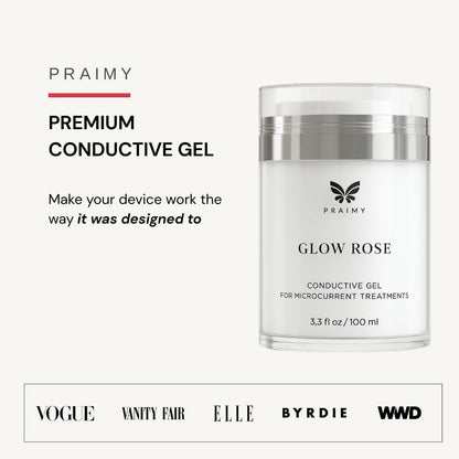 Glow Rose Premium Conductive Gel for Microcurrent & RF Devices - Leave-On, Non-Sticky Performance Skincare, 100 ml Avelisse