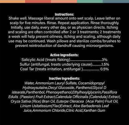 Clark's Medicated Dandruff Shampoo – 0.5% Coal Tar, 3% Salicylic Acid & 1.5% Sulfur – Full Spectrum Formula for Flake & Itch Control – 8 Fl Oz Avelisse