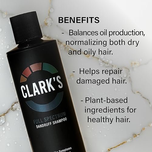 Clark's Medicated Dandruff Shampoo – 0.5% Coal Tar, 3% Salicylic Acid & 1.5% Sulfur – Full Spectrum Formula for Flake & Itch Control – 8 Fl Oz Avelisse