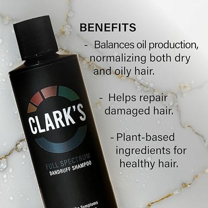 Clark's Medicated Dandruff Shampoo – 0.5% Coal Tar, 3% Salicylic Acid & 1.5% Sulfur – Full Spectrum Formula for Flake & Itch Control – 8 Fl Oz Avelisse