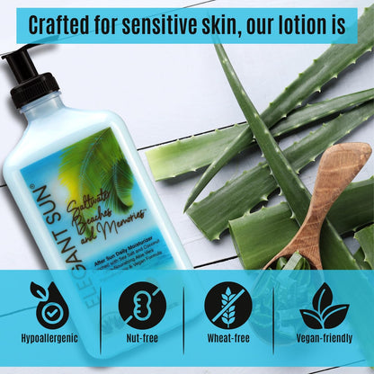 Elegant Sun After Sun Lotion & Tan Extender – Aloe Vera Moisturizer for Sensitive Skin, Ocean Breeze Scent, 18.25 oz Avelisse