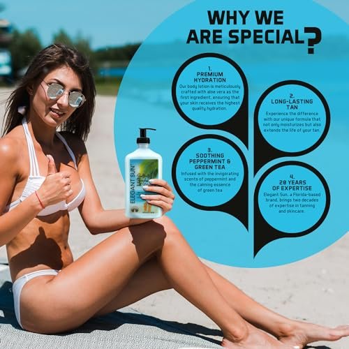 Elegant Sun After Sun Lotion & Tan Extender – Aloe Vera Moisturizer for Sensitive Skin, Ocean Breeze Scent, 18.25 oz Avelisse