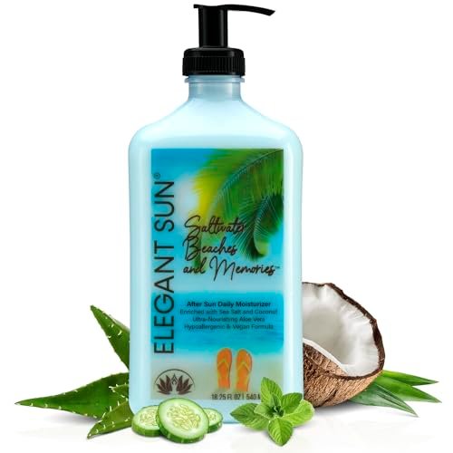 Elegant Sun After Sun Lotion & Tan Extender – Aloe Vera Moisturizer for Sensitive Skin, Ocean Breeze Scent, 18.25 oz Avelisse