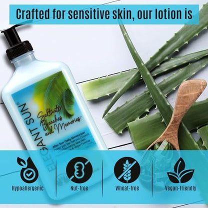 Elegant Sun After Sun Lotion & Tan Extender – Aloe Vera Moisturizer for Sensitive Skin, Ocean Breeze Scent, 18.25 oz Avelisse