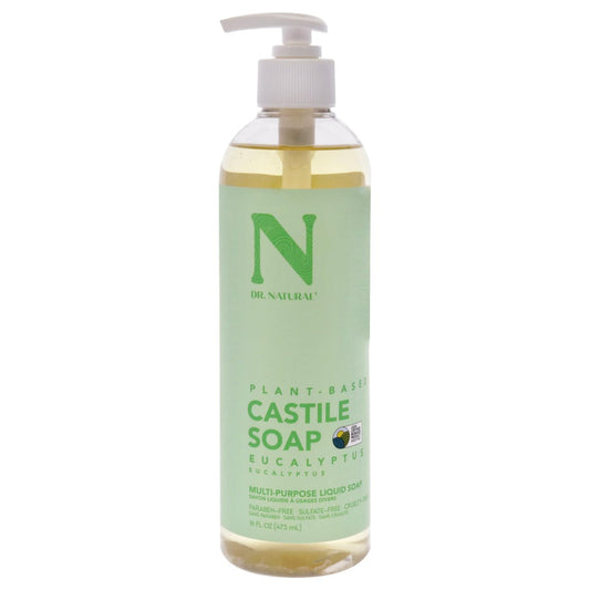 Dr. Natural Castile Liquid Soap - Multi-Use Body Wash, Shampoo and Face Wash - Hydrating Body Soap for Skin, Hair, Pets and Home - Eucalyptus - 16 oz