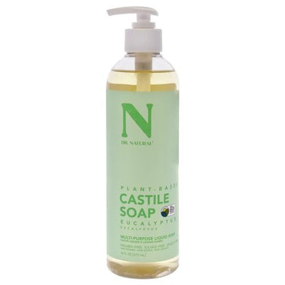 Dr. Natural Castile Liquid Soap - Multi-Use Body Wash, Shampoo and Face Wash - Hydrating Body Soap for Skin, Hair, Pets and Home - Eucalyptus - 16 oz