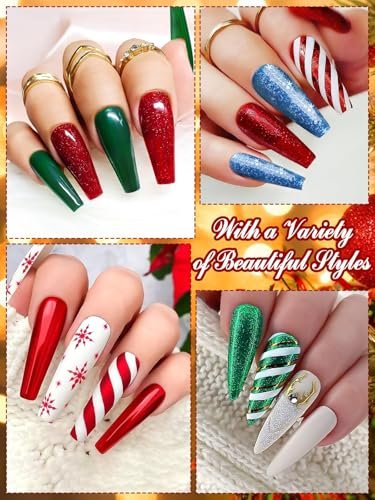 EBANKU 12-Color Gel Nail Polish Kit - Red, Green, Glitter, Blue, Silver Gel Polish Set for Christmas & DIY Nail Art Manicure