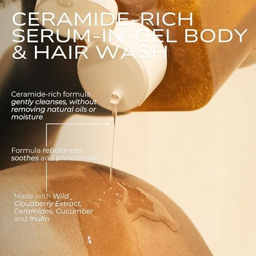 FITGLOW Beauty Cloud Body Wash – Barrier-Protecting Hydrating Gel Cleanser with Ceramides & Cloudberry, Multi-Use for Body, Face & Hair, Gentle & Non-Stripping, 500ml/16oz - görsel 6